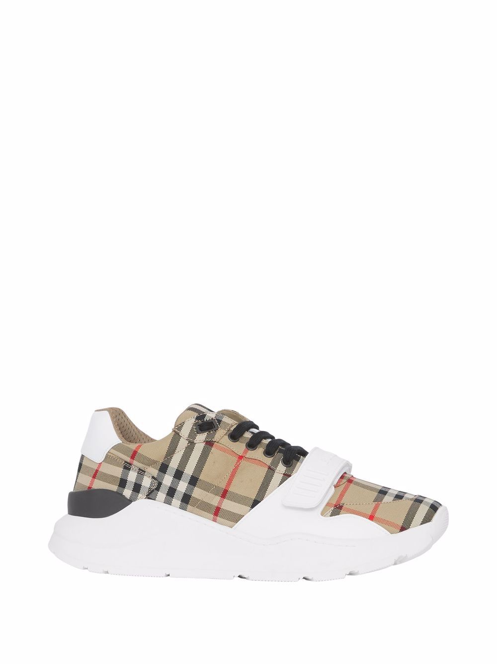 Burberry BURBERRY- Check Motif Leather Sneakers