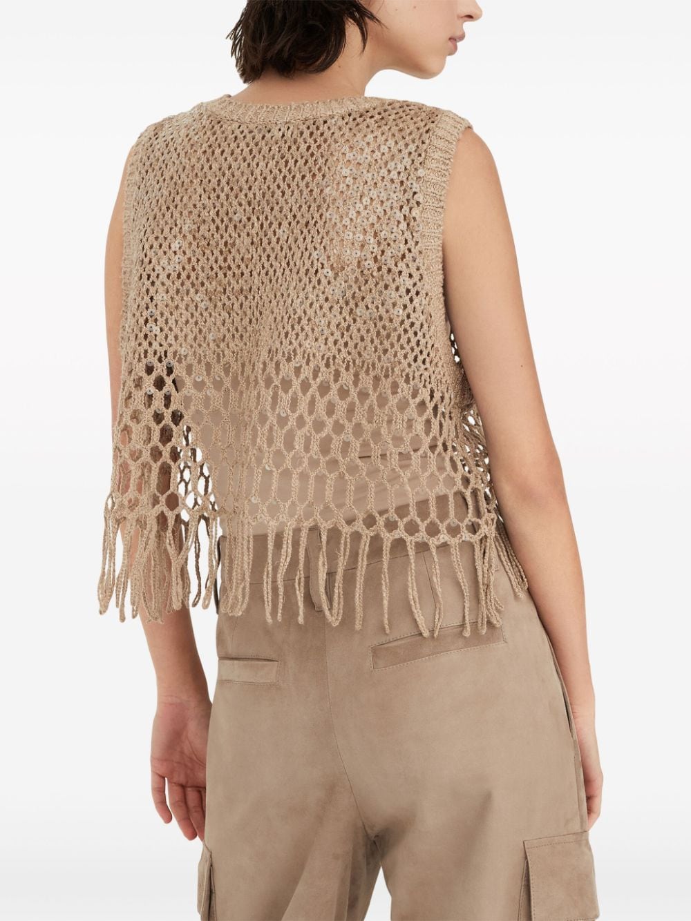 Brunello Cucinelli BRUNELLO CUCINELLI- Silk And Linen Embroidered Top