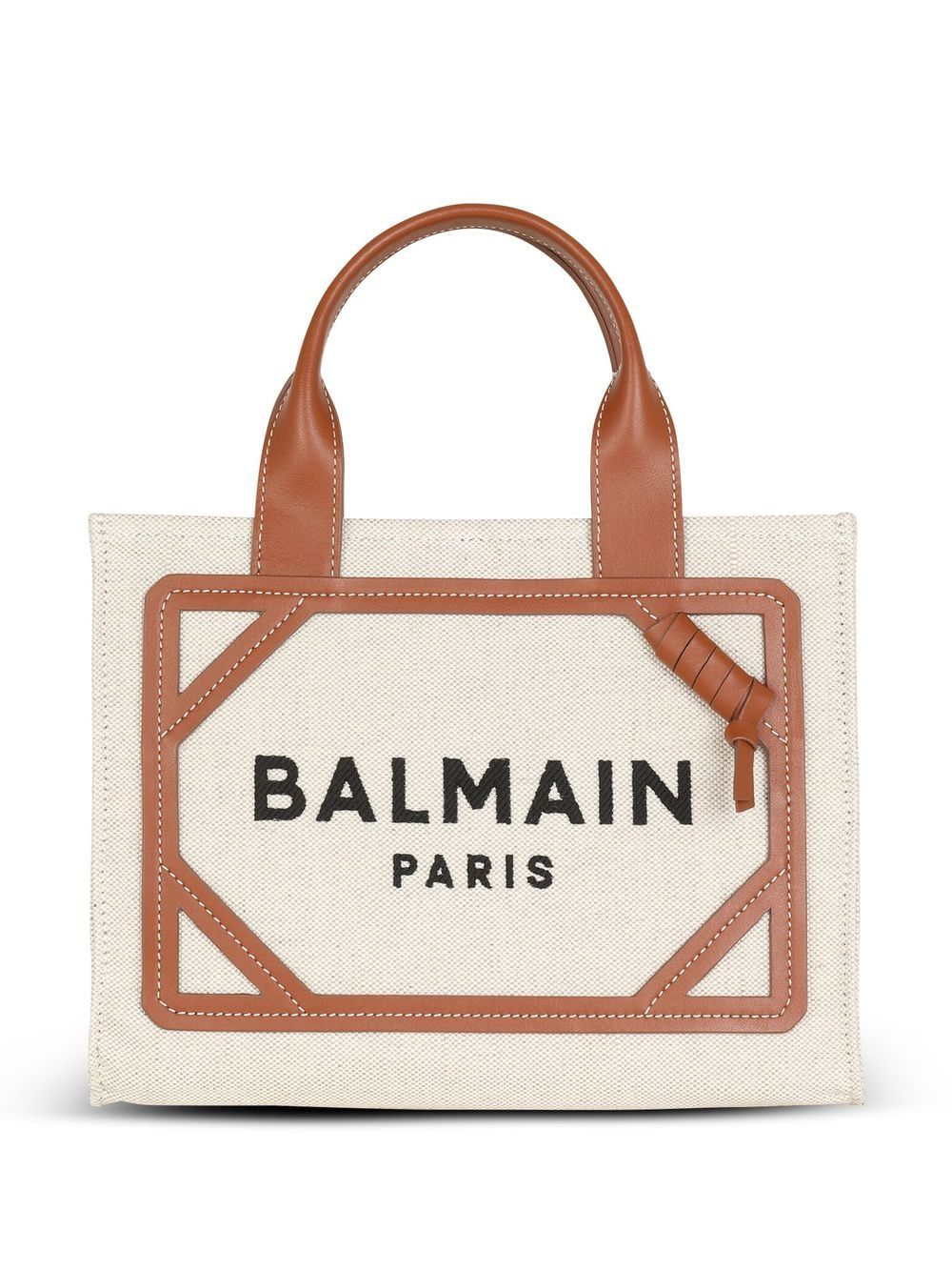 Balmain BALMAIN- B-army Small Canvas And Leather Tote Bag