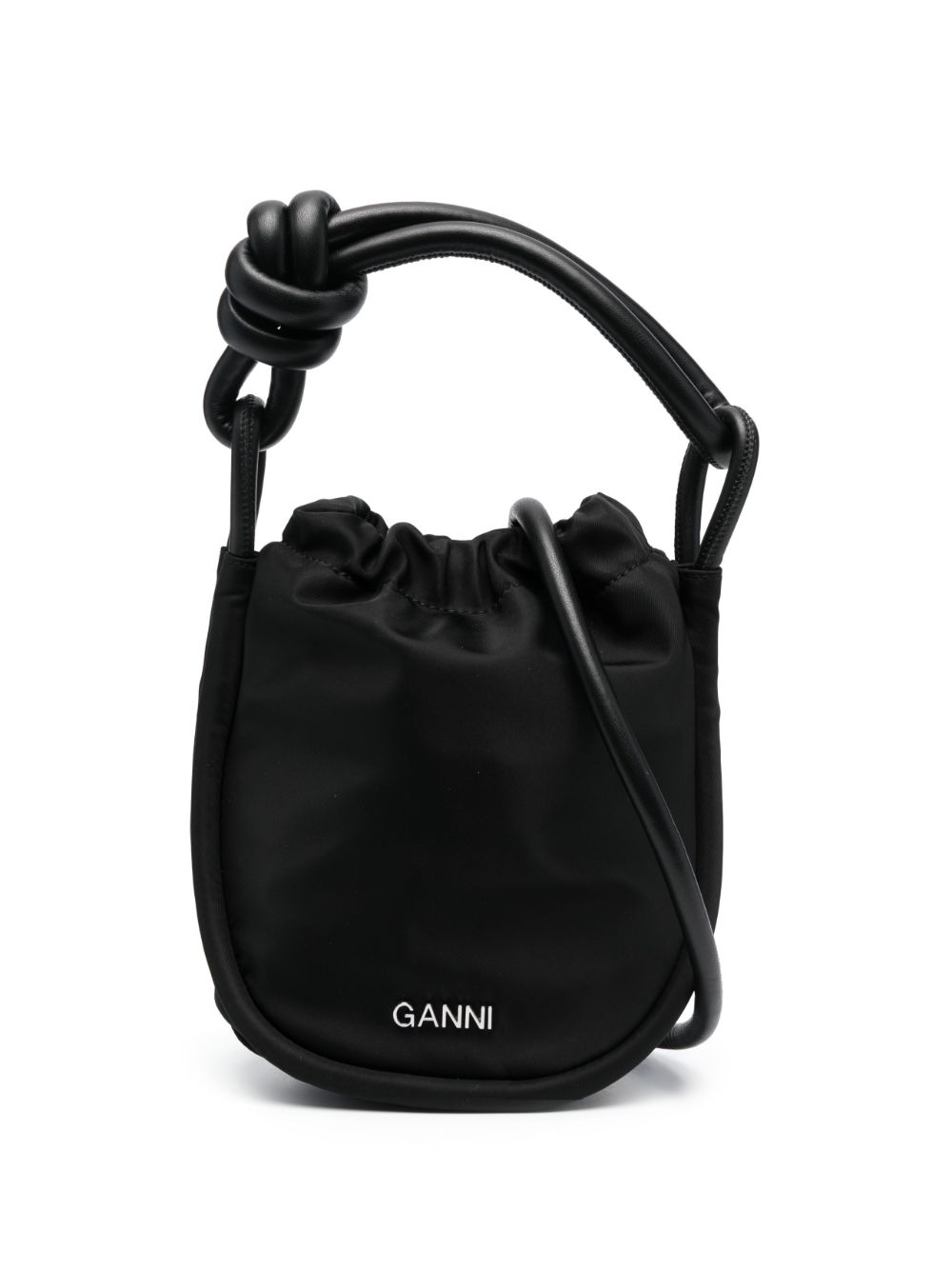 Ganni GANNI- Knot Small Recycled Nylon Bucket Bag