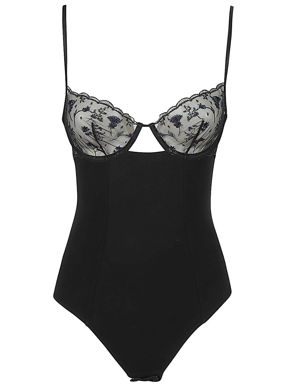  LA PERLA- Midnight Botanica Underwired Bodysuit