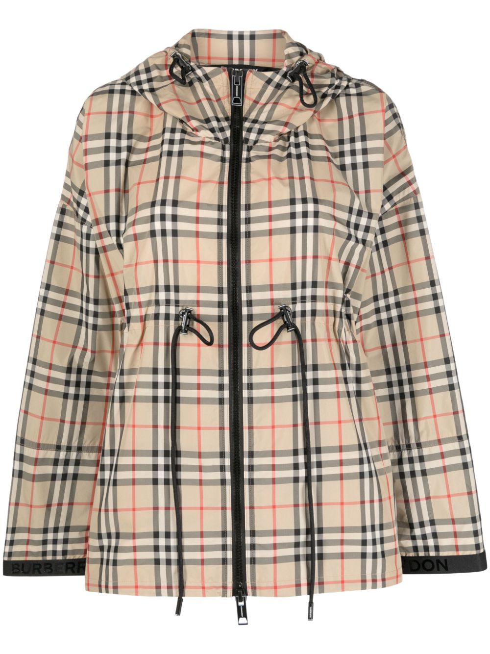 Burberry BURBERRY- Check Motif Hooded Jacket