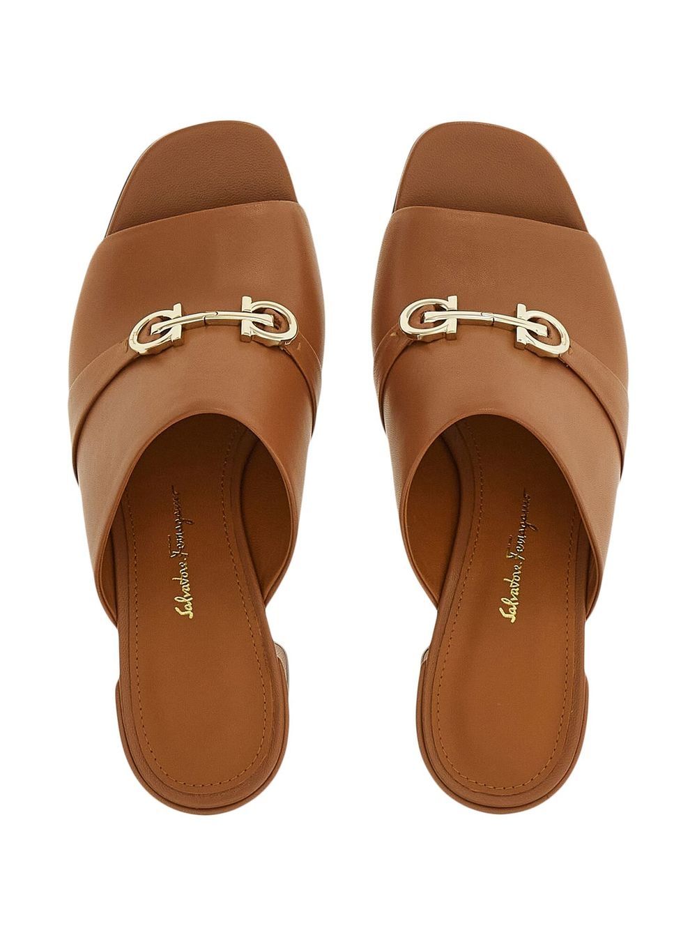 Ferragamo FERRAGAMO- Double Gancio Leather Mules