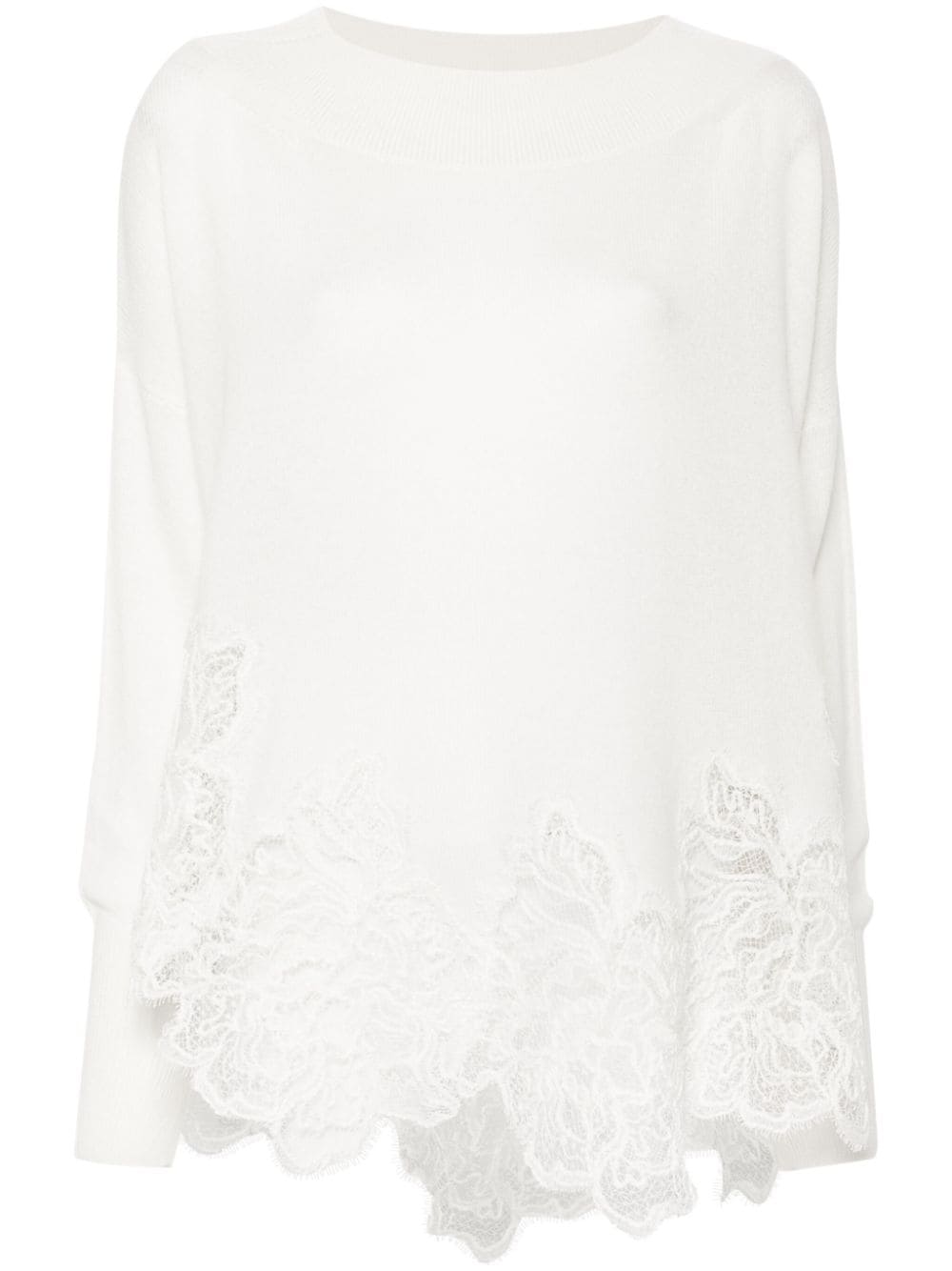 Ermanno Scervino ERMANNO SCERVINO- Embroidered Wool Boat Neck Sweater