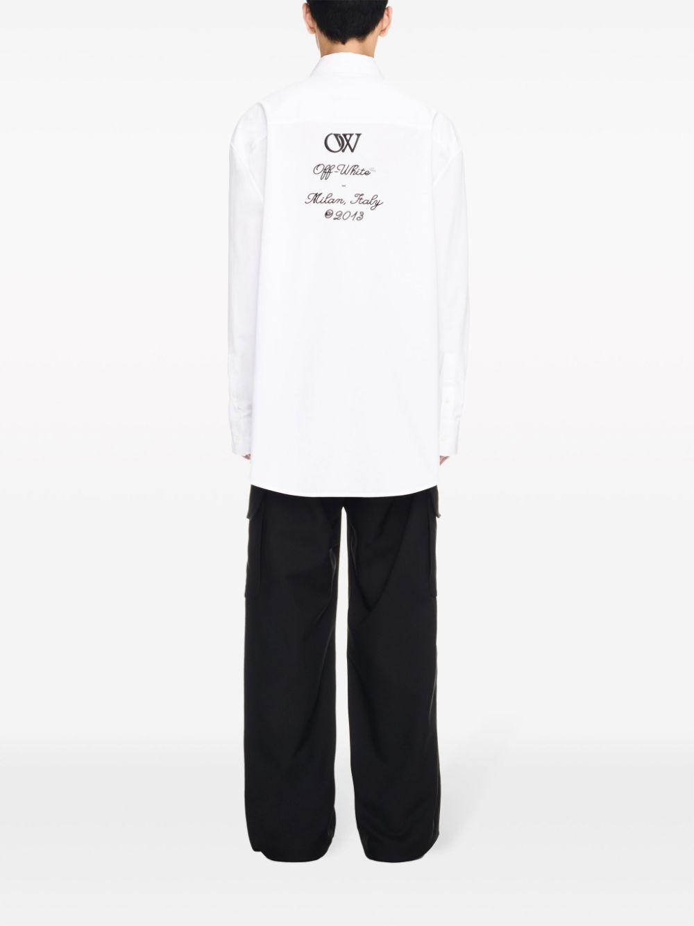 OFF-WHITE OFF-WHITE- Logo Cotton Overshirt