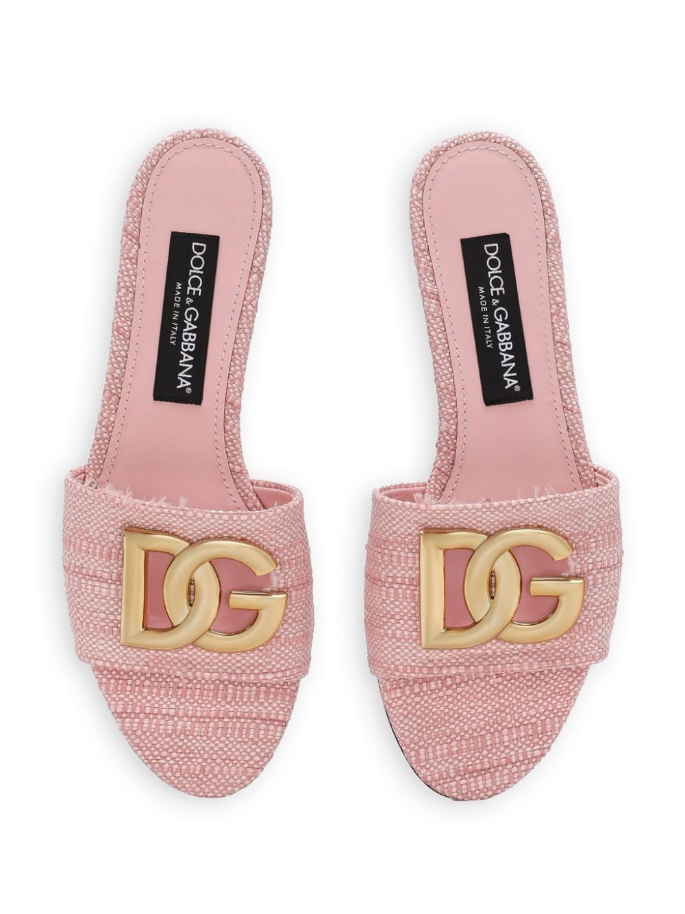 Dolce & Gabbana DOLCE & GABBANA- Dg Logo Leather Slides