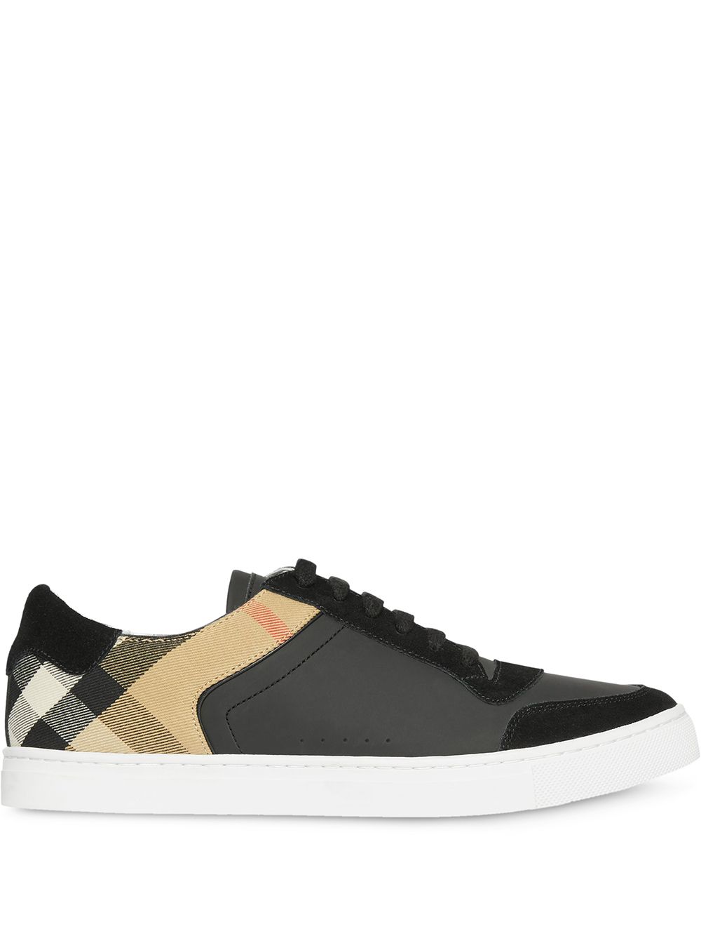 Burberry BURBERRY- Check Motif Leather Sneakers