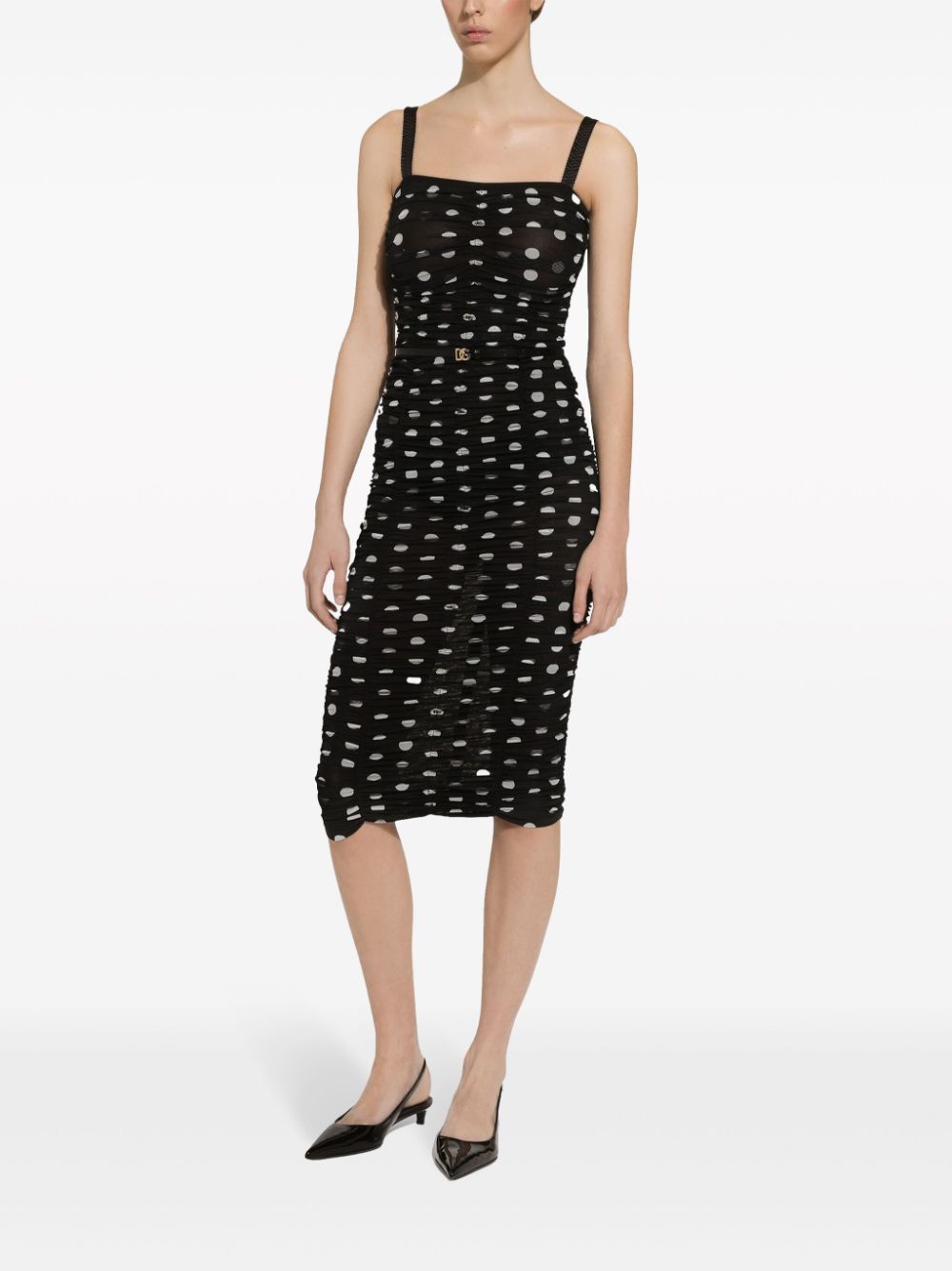 Dolce & Gabbana DOLCE & GABBANA- Dots Print Midi Dress