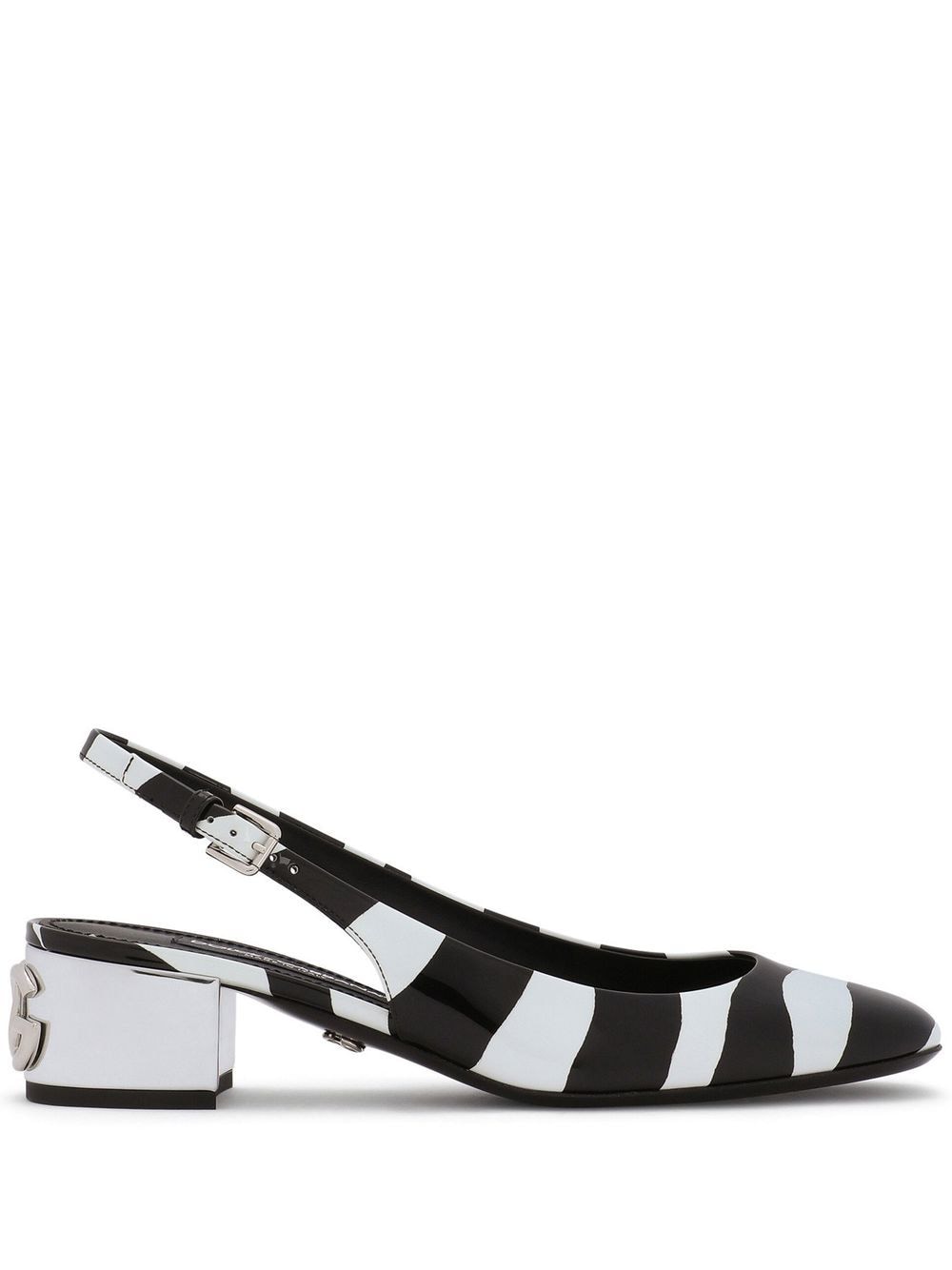 Dolce & Gabbana DOLCE & GABBANA- Zebra Print Patent Leather Slingback Pumps