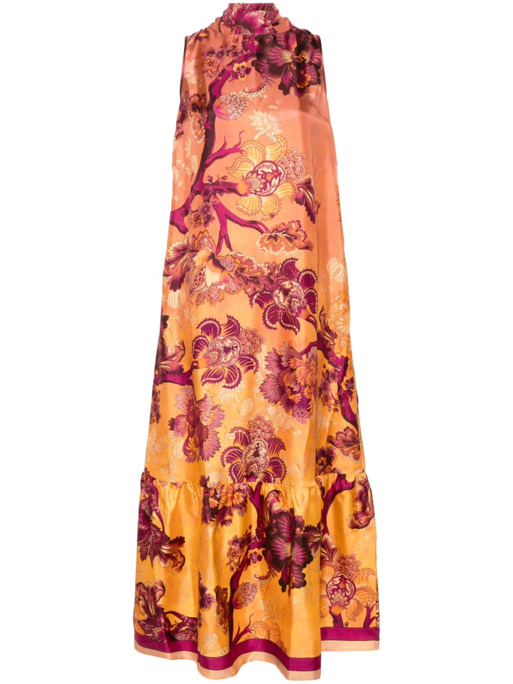 For restless sleepers FOR RESTLESS SLEEPERS- Long Silk Printed Dress