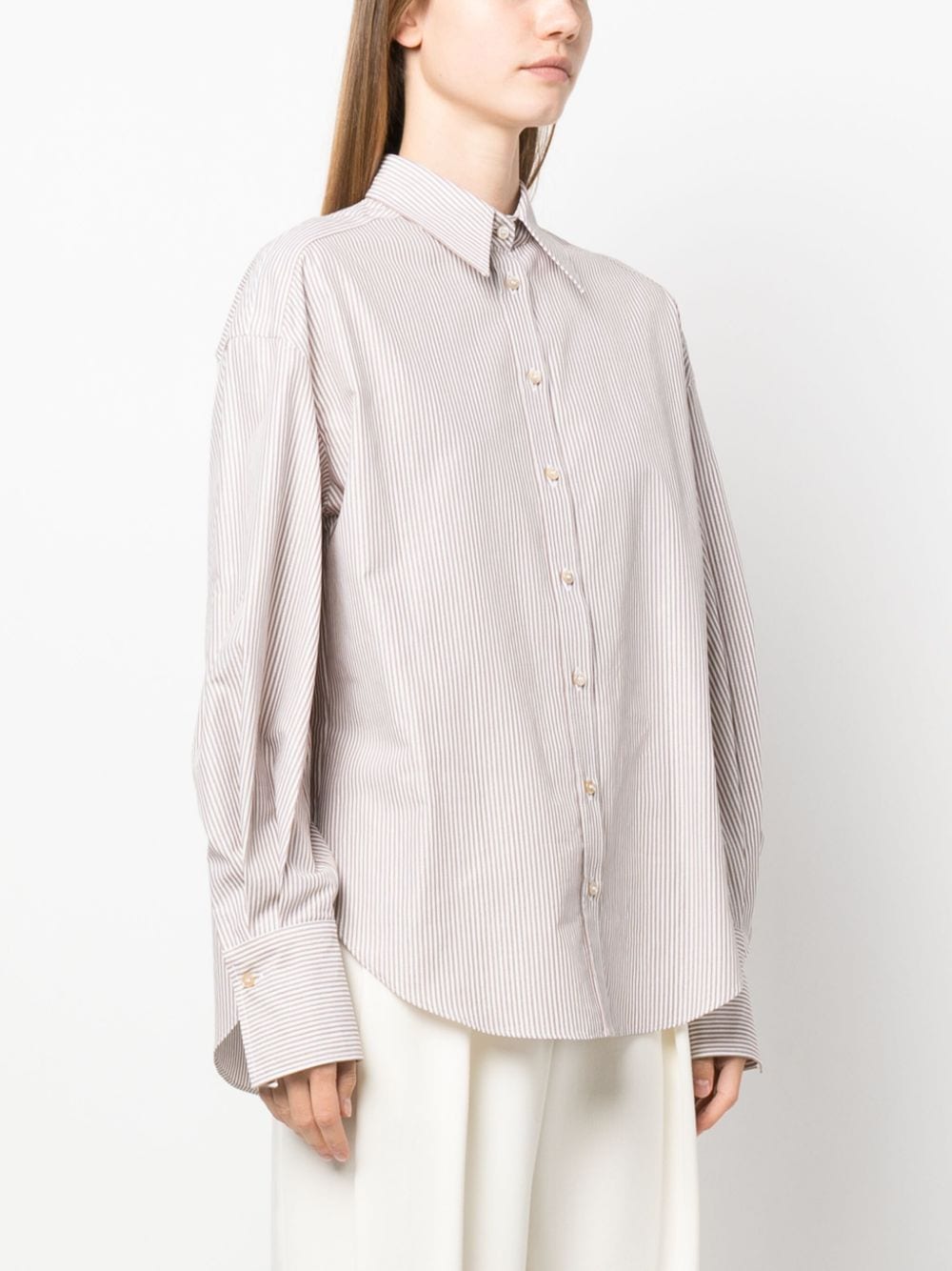 Brunello Cucinelli BRUNELLO CUCINELLI- Striped Oxford Shirt With Precious Details