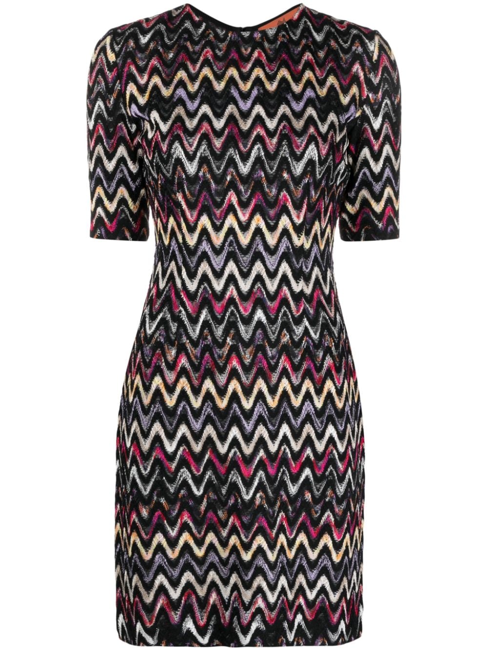 Missoni MISSONI- Zig Zag Pattern Wool Blend Short Dress