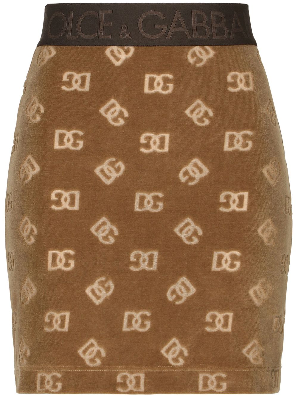 Dolce & Gabbana DOLCE & GABBANA- Allover Logo Cotton Mini Skirt