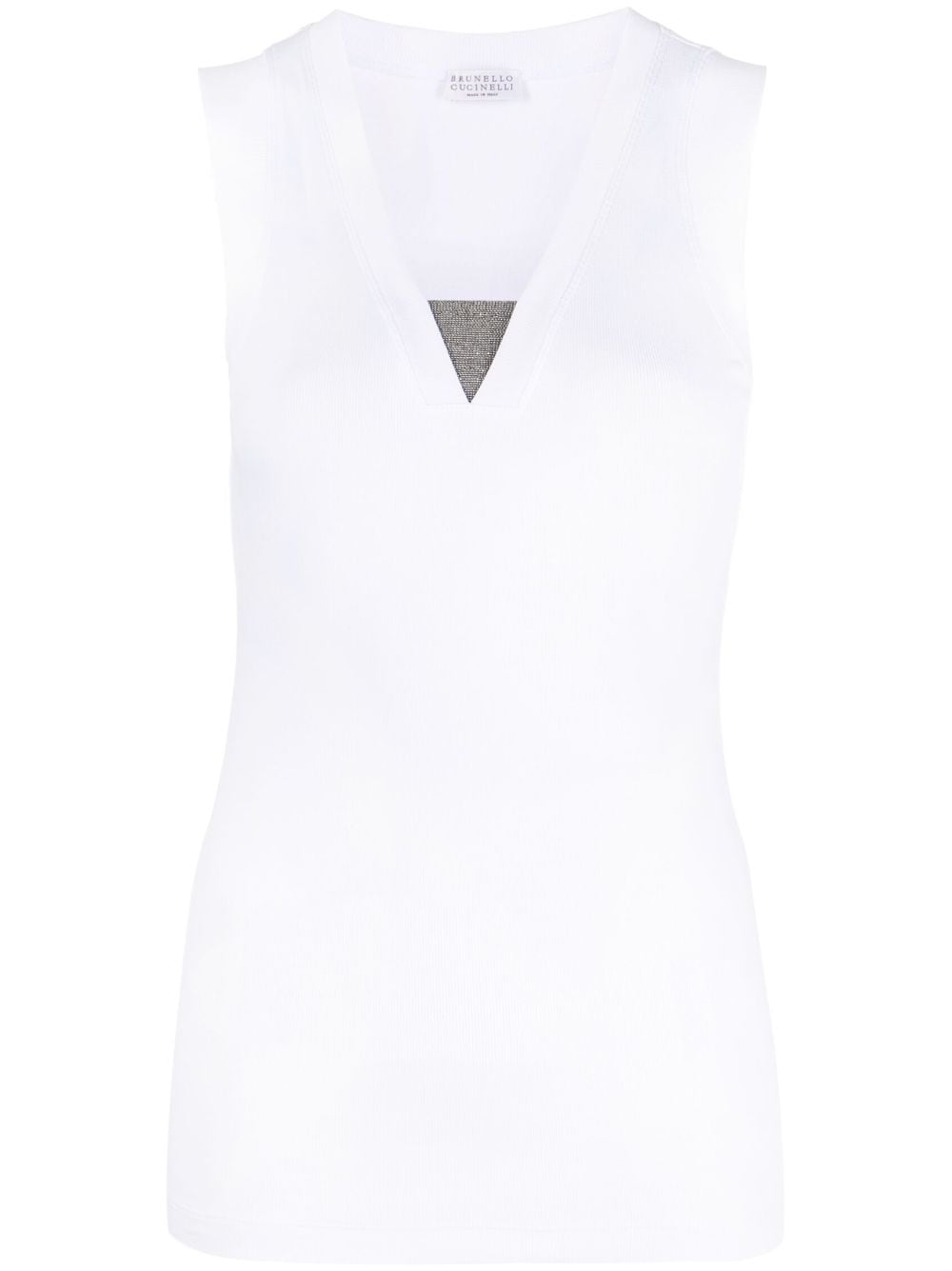 Brunello Cucinelli BRUNELLO CUCINELLI- Ribbed Cotton Sleeveless Top