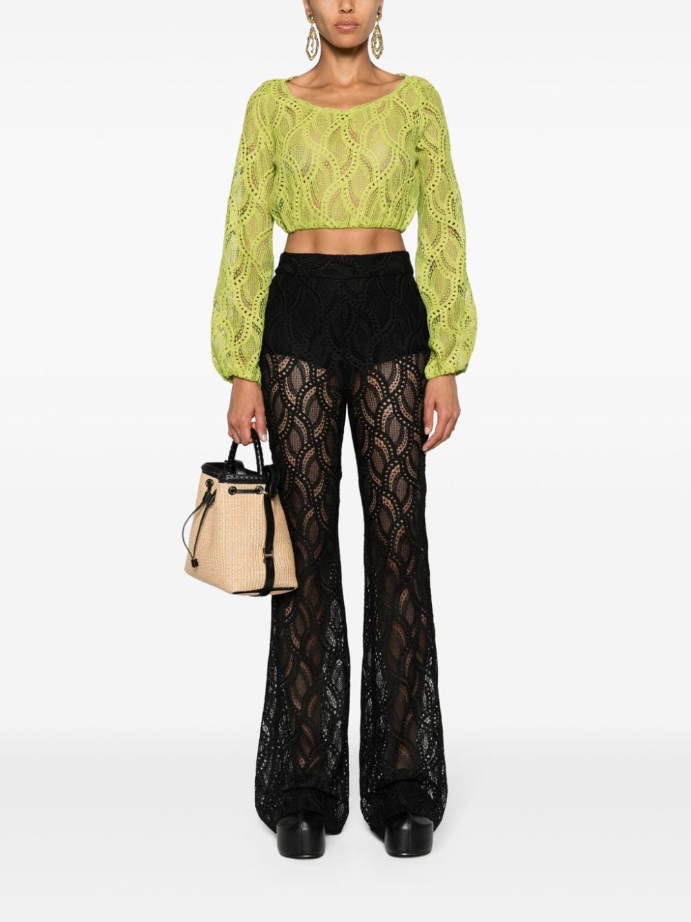 Ermanno Scervino ERMANNO SCERVINO- Embroidered Cropped Top