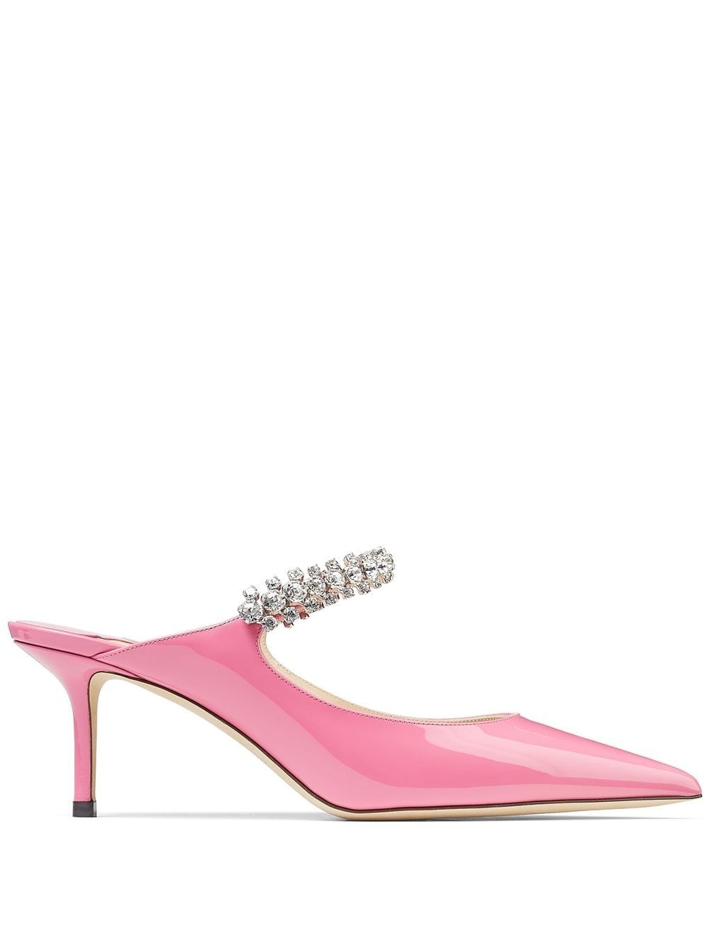 Jimmy Choo JIMMY CHOO- Bing 65 Crystal Strap Patent Leather Mules