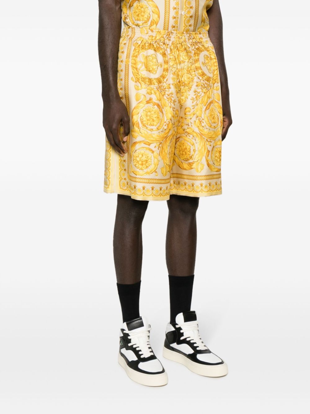 Versace VERSACE- Barocco Print Silk Shorts