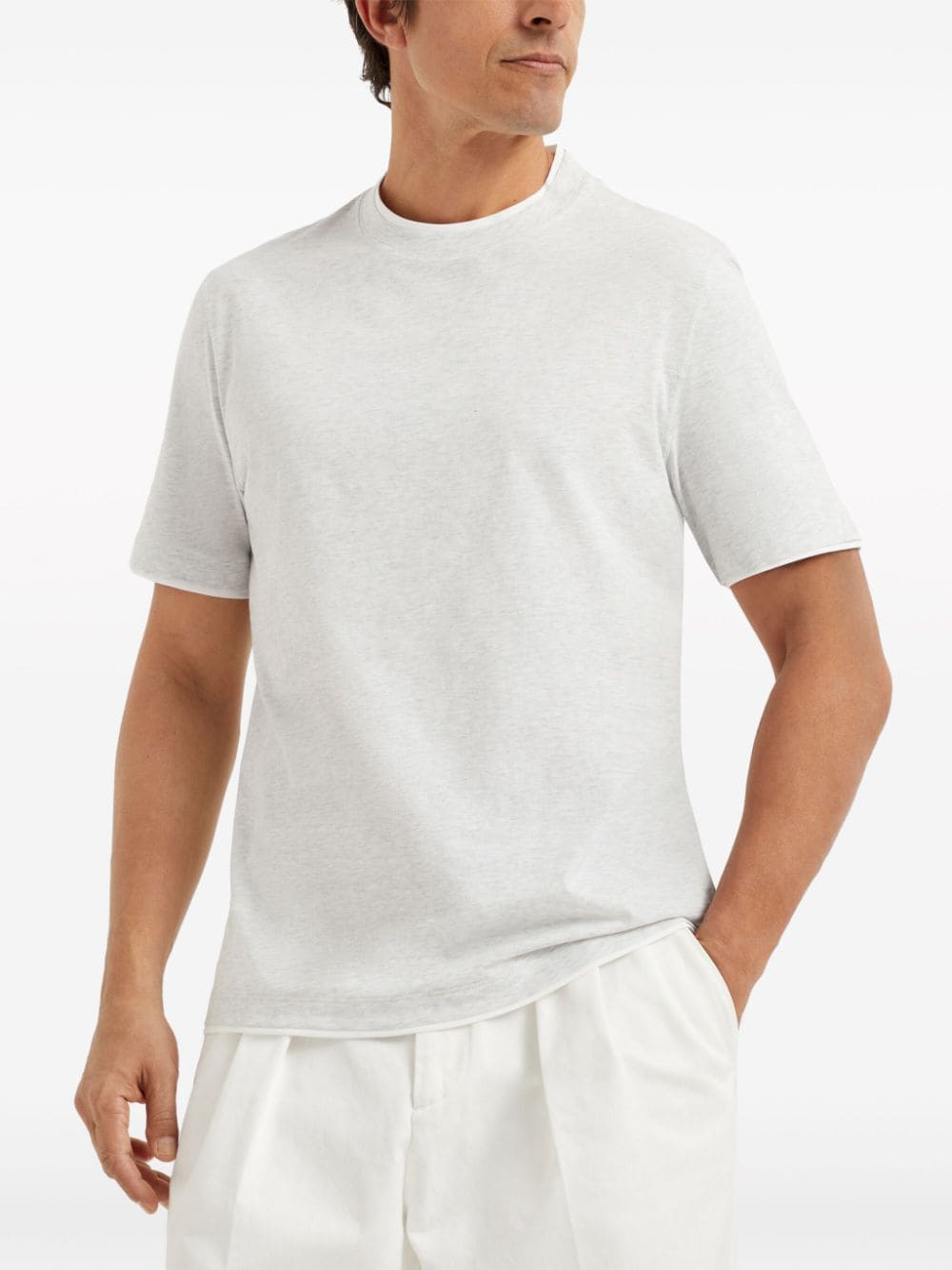 Brunello Cucinelli BRUNELLO CUCINELLI- Faux Layering Cotton T-shirt