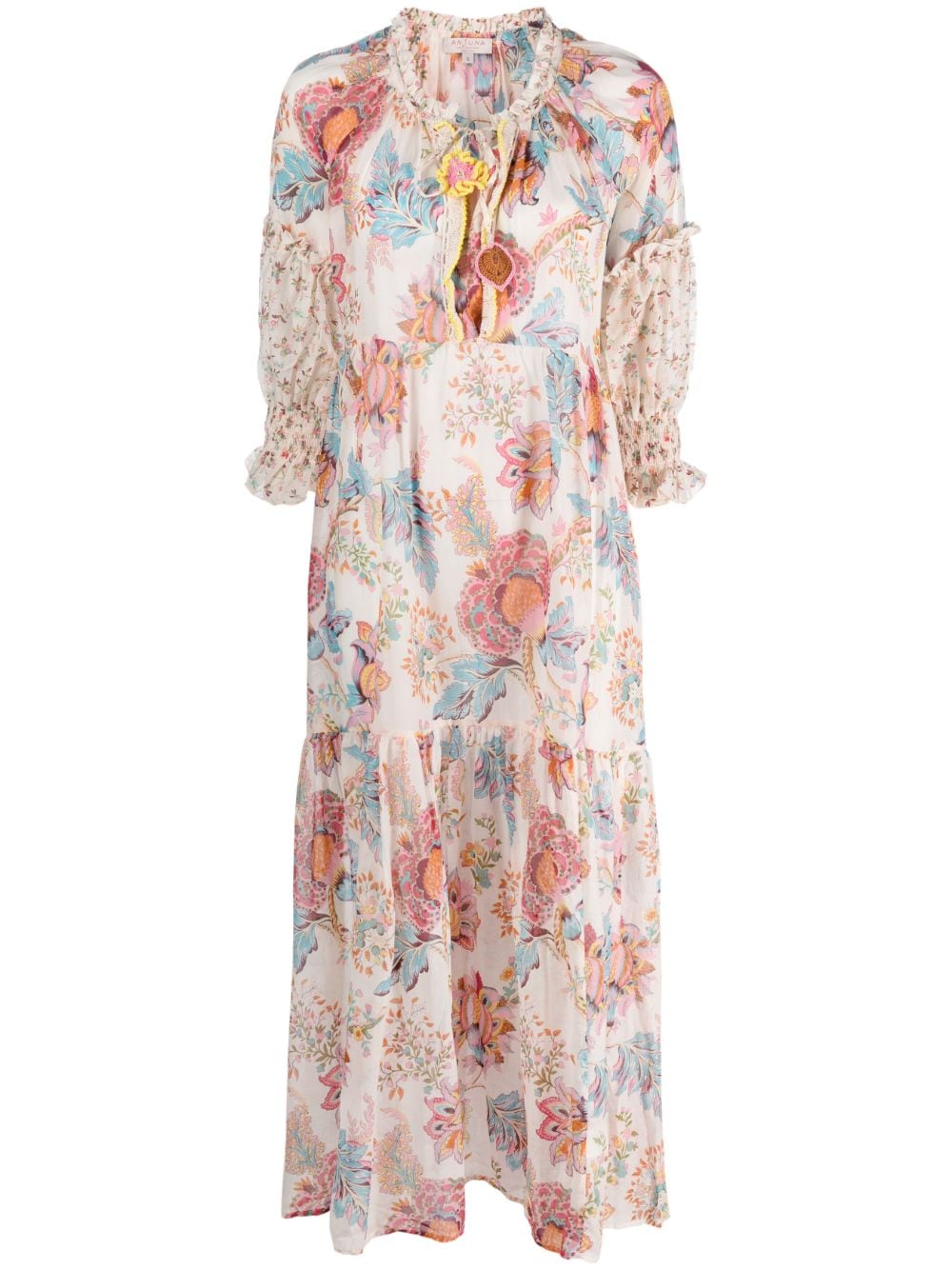 Anjuna ANJUNA- Printed Cotton Blend Silk Maxi Dress