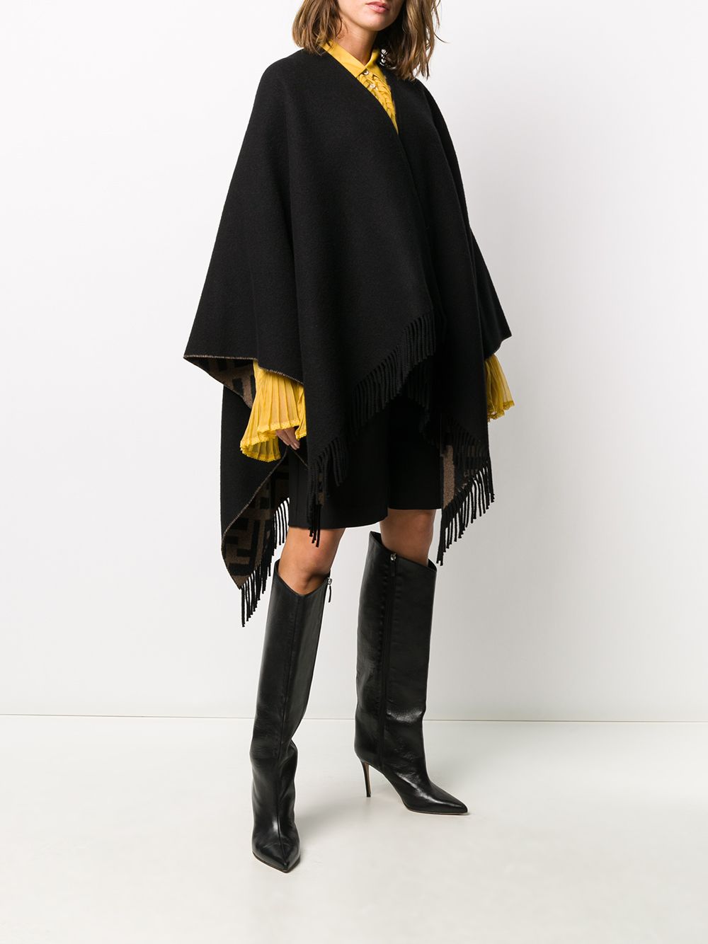 FENDI FENDI- Ff Wool And Cashmere Poncho