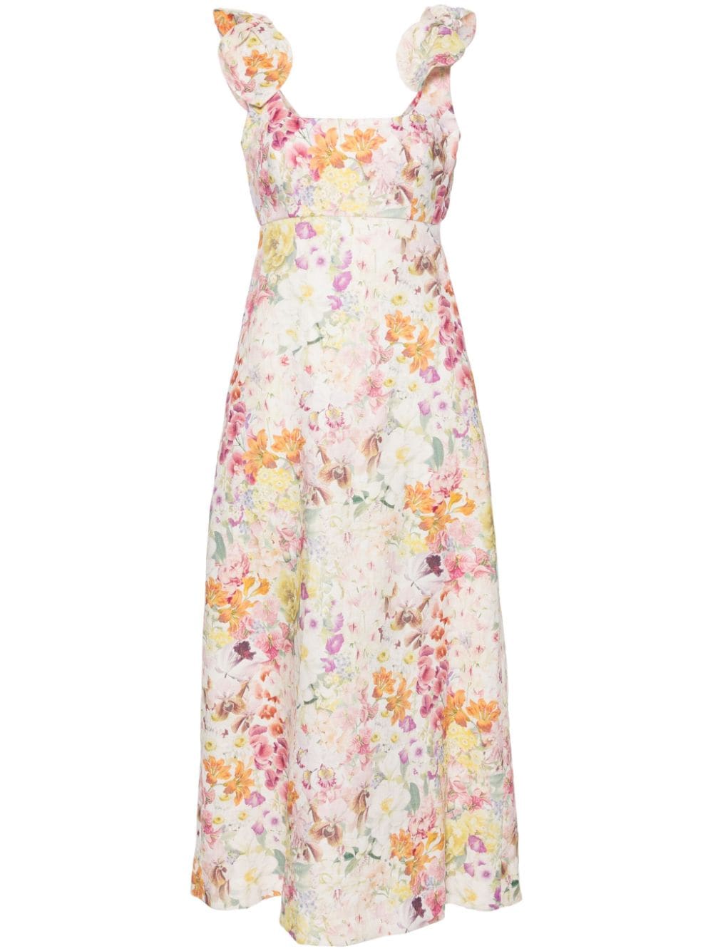 Zimmermann ZIMMERMANN- Floral Print Linen Midi Dress