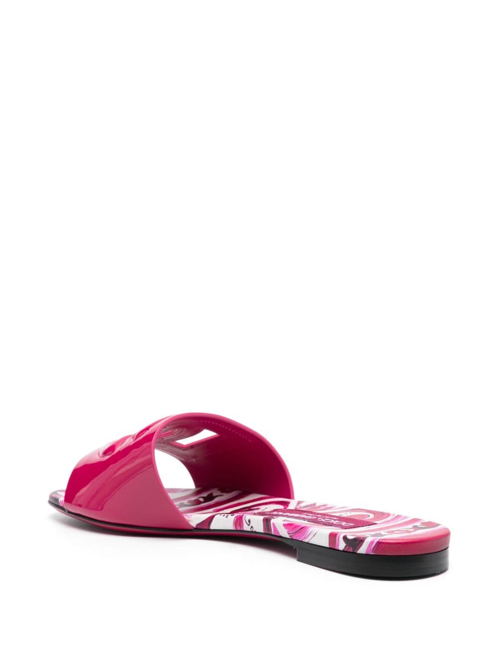 Dolce & Gabbana DOLCE & GABBANA- Dg Patent Leather Flat Sandals