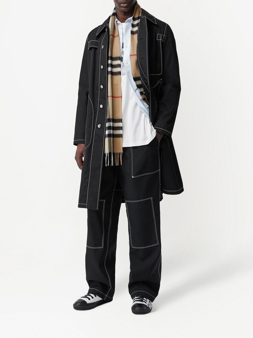 Burberry BURBERRY- Check Motif Cashmere Scarf