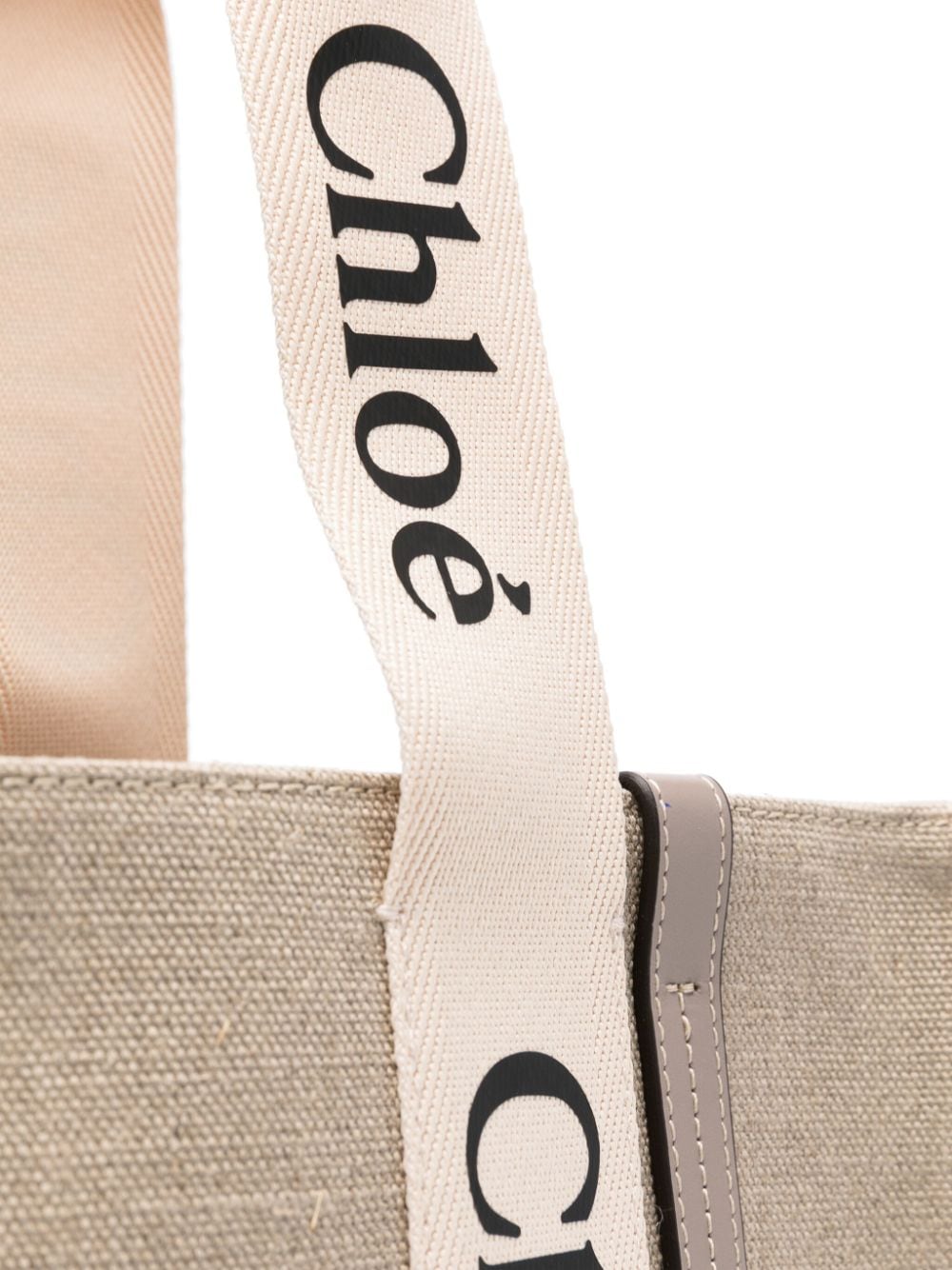 Chloé CHLOÉ- Woody Canvas And Leather Tote Bag