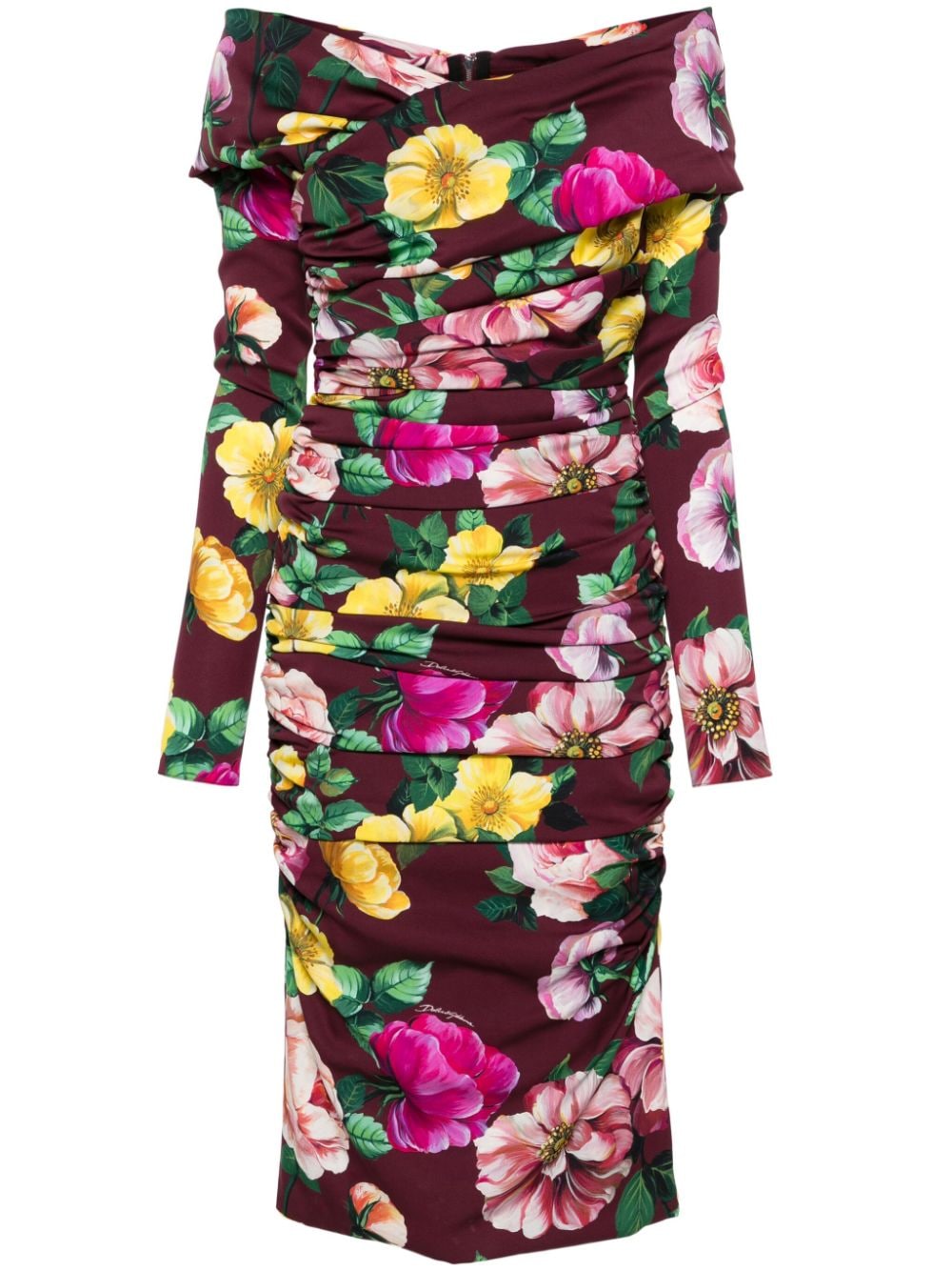 Dolce & Gabbana DOLCE & GABBANA- Printed Silk Midi Dress