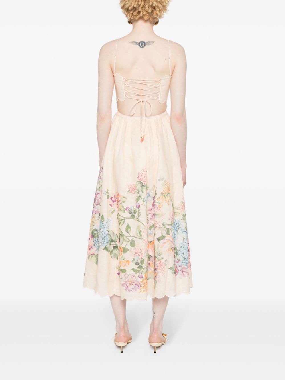 Zimmermann ZIMMERMANN- Floral Print Linen Midi Dress