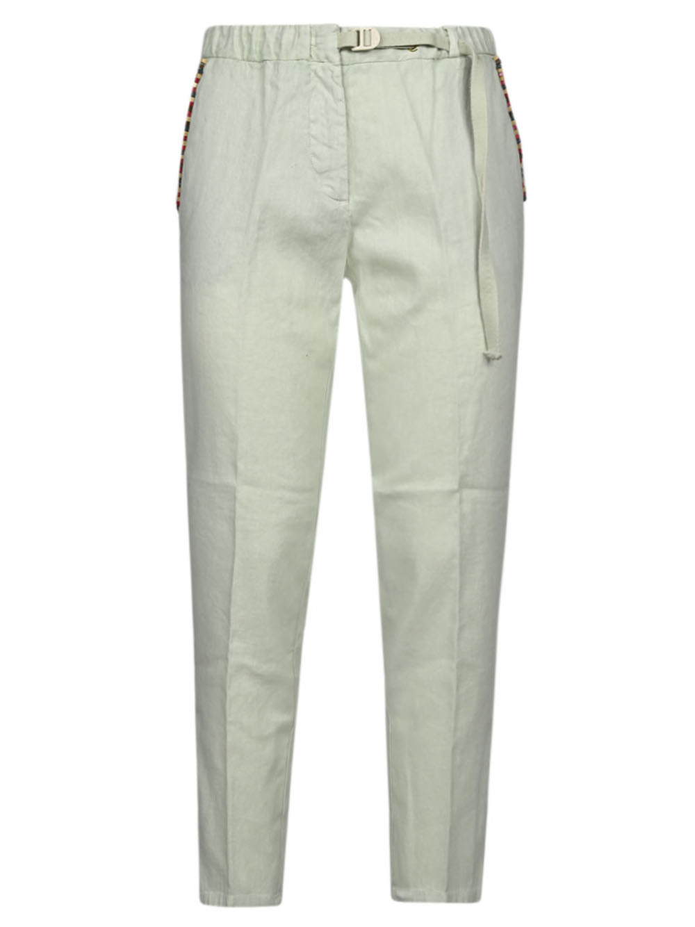 White Sand WHITE SAND- Cropped Linen Blend Trousers