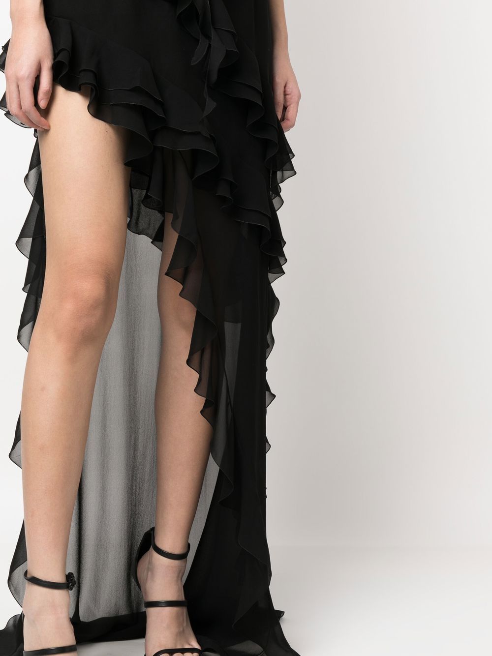 Alessandra Rich ALESSANDRA RICH- Ruffles Detail Silk Georgette Evening Dress