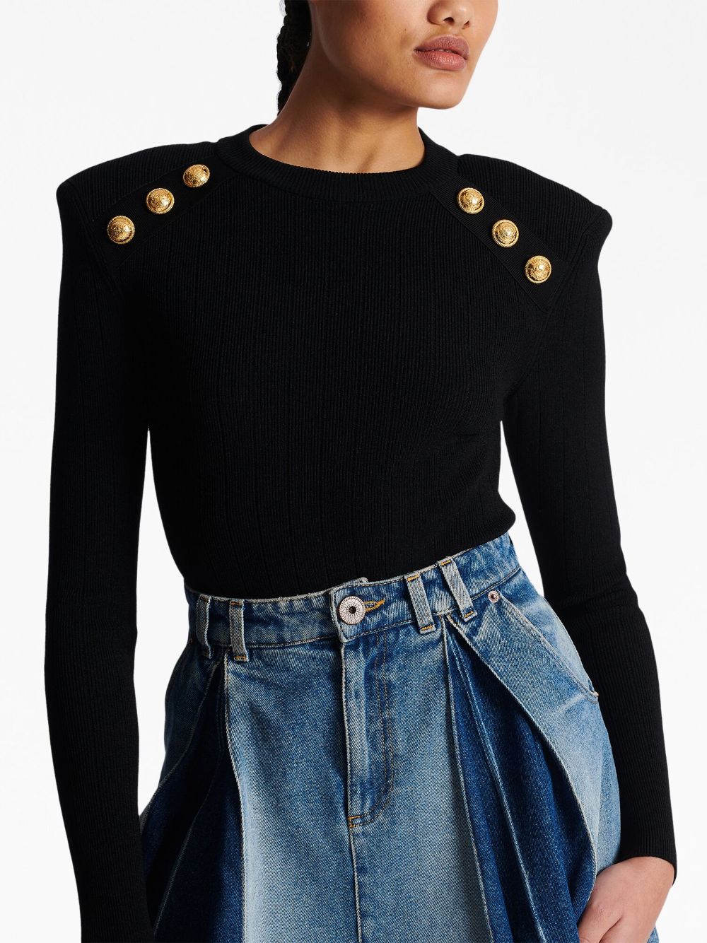 Balmain BALMAIN- Buttoned Knitted Pullover