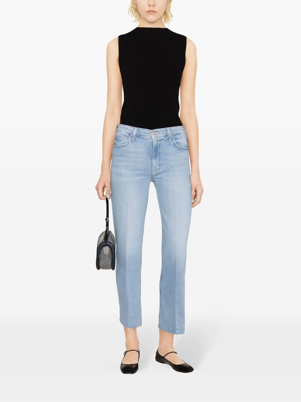 Mother MOTHER- Denim Straight Leg Cropped Jeans