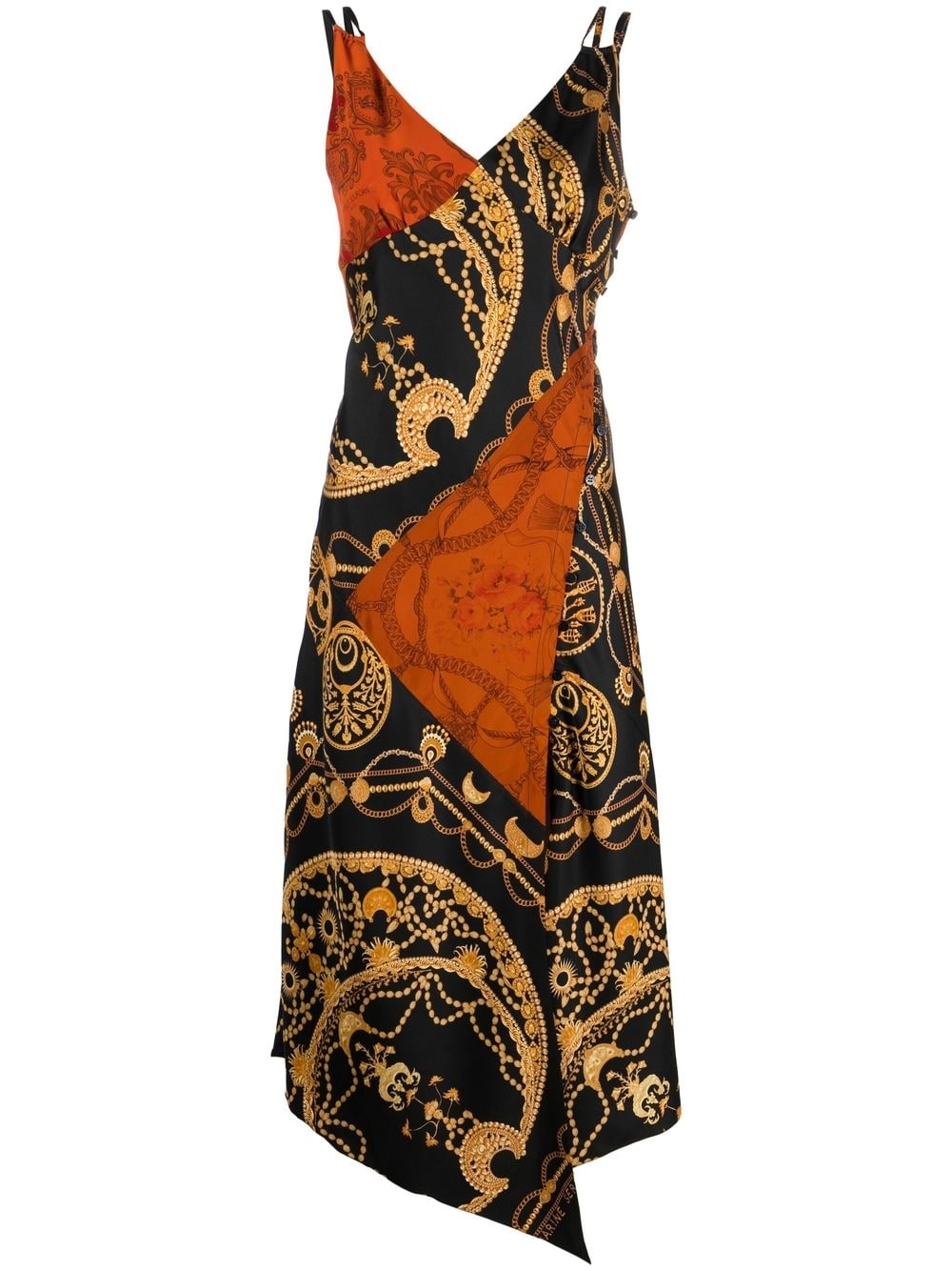 Marine Serre MARINE SERRE- Printed Long Cocktail Silk Dress