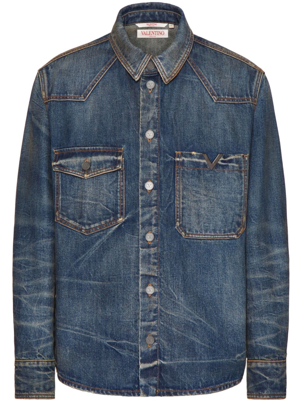 Valentino VALENTINO- Vlogo Denim Shirt