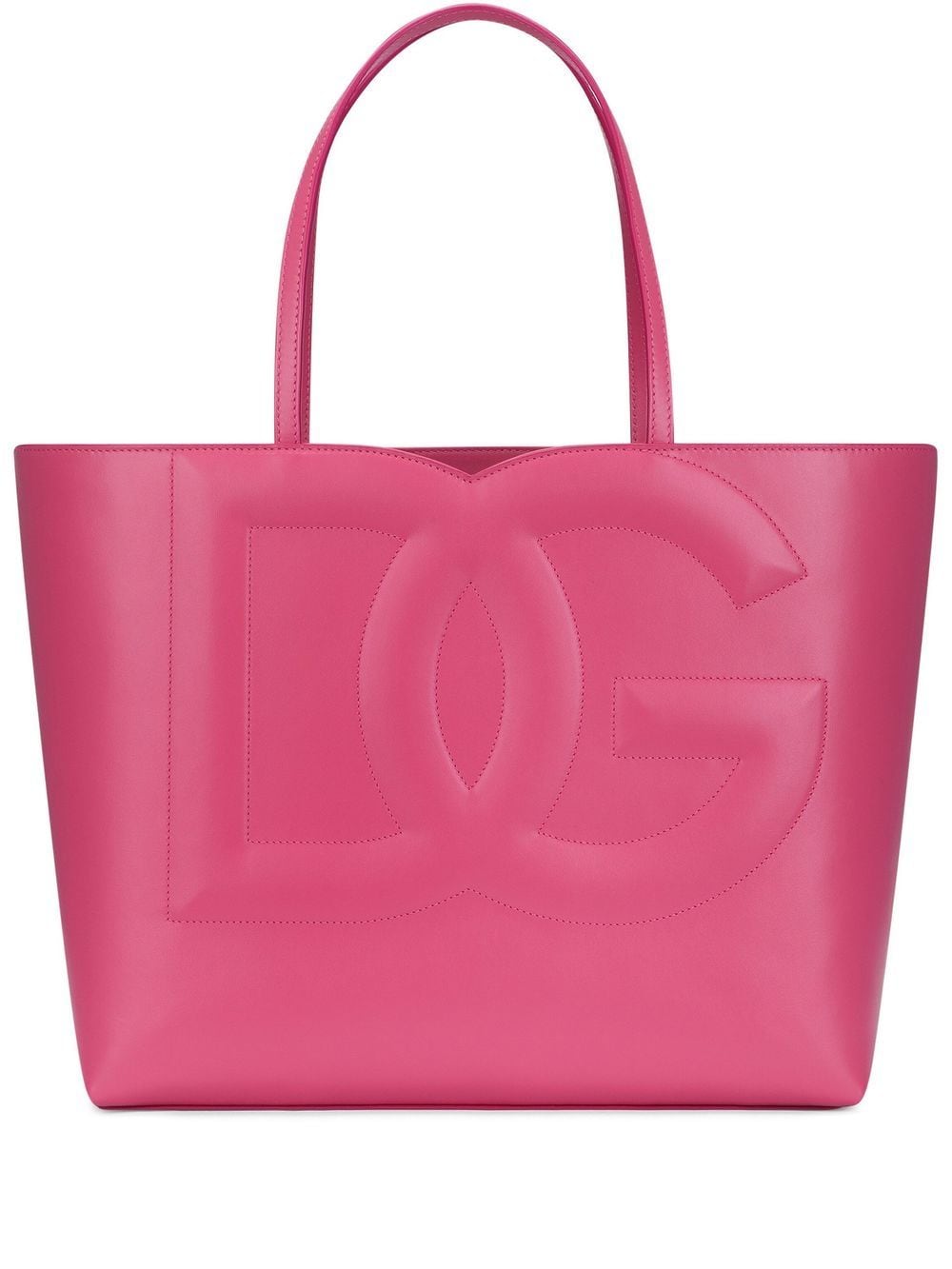 Dolce & Gabbana DOLCE & GABBANA- Logo Medium Leather Shopping Bag