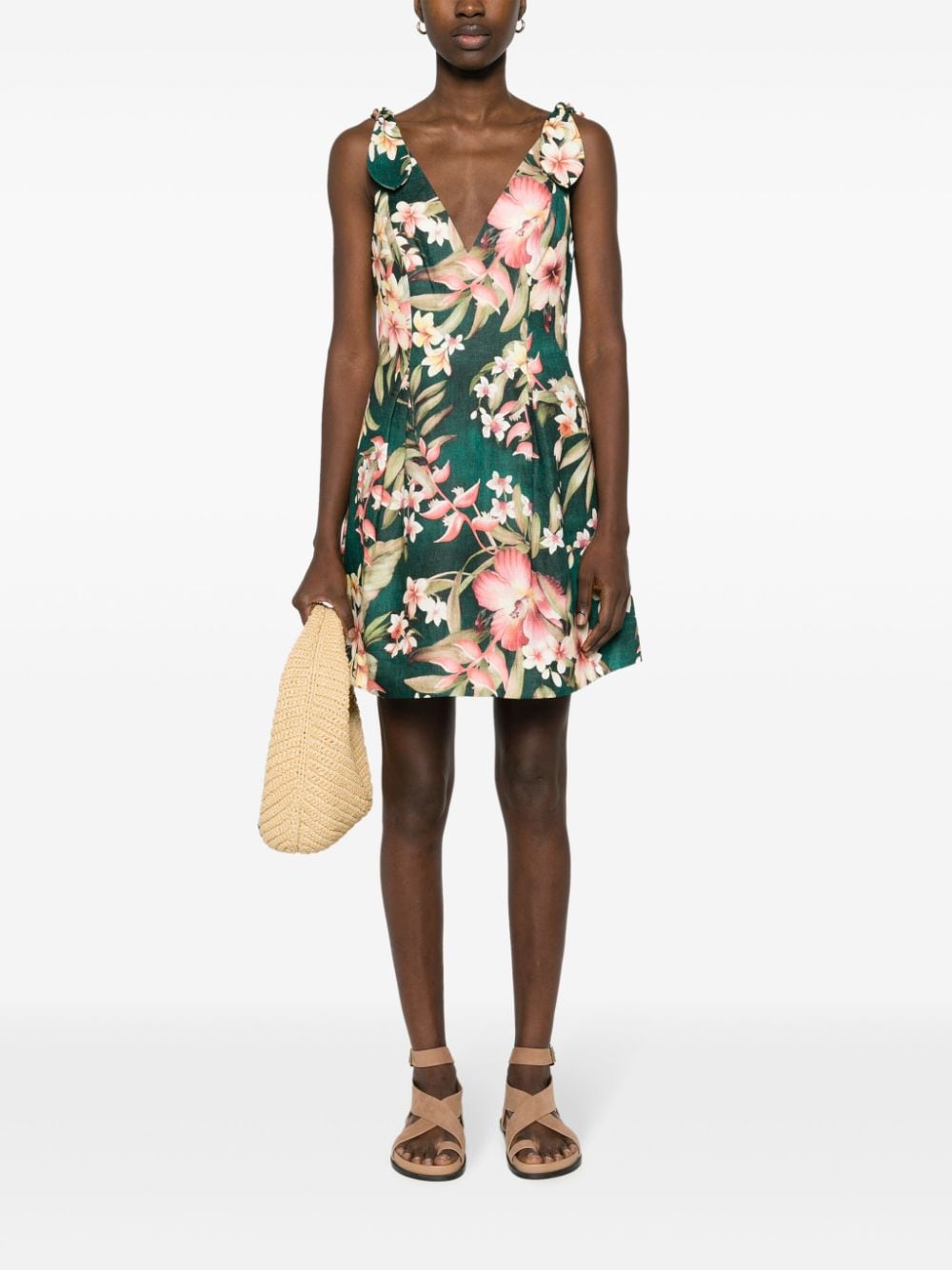 Zimmermann ZIMMERMANN- Floral Print Linen Mini Dress