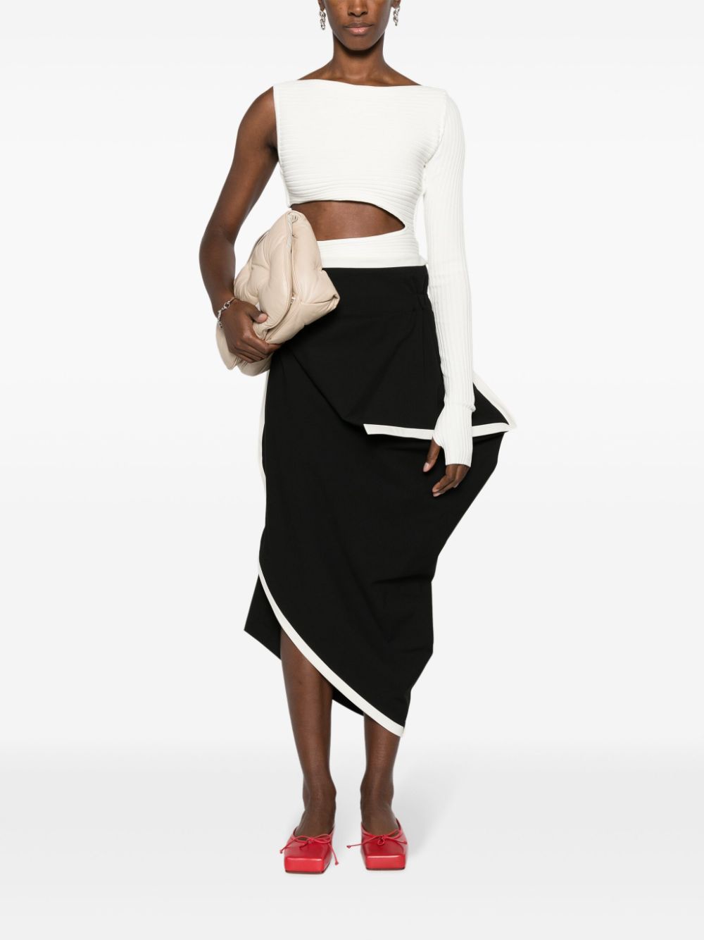 Issey Miyake ISSEY MIYAKE- Asymmetric Midi Skirt