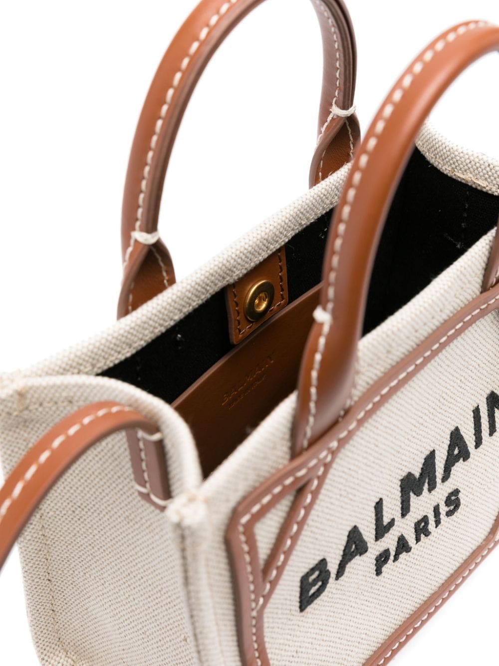 Balmain BALMAIN- B-army Mini Canvas And Leather Trims Tote Bag