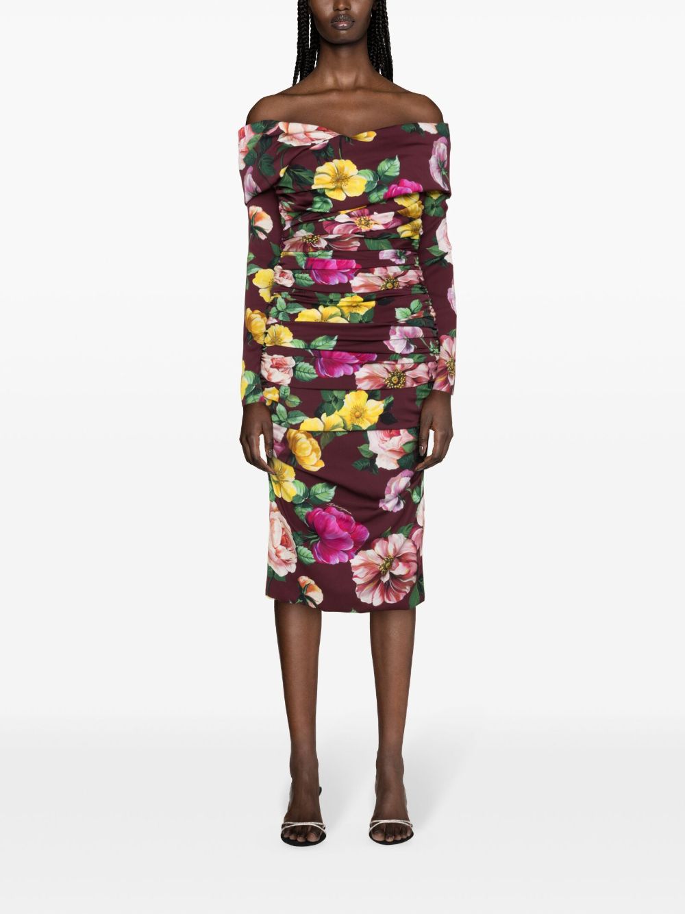 Dolce & Gabbana DOLCE & GABBANA- Printed Silk Midi Dress