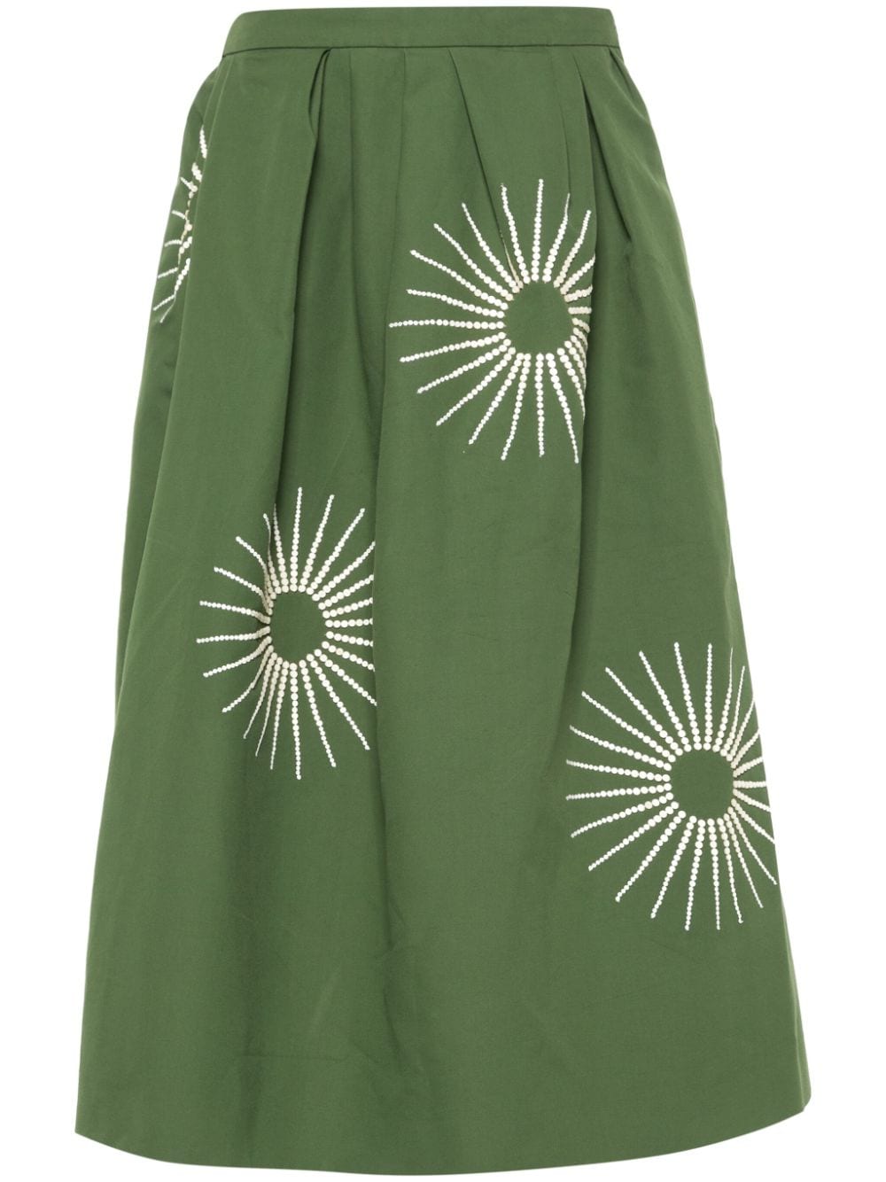 Dries Van Noten DRIES VAN NOTEN- Embroidered Cotton Midi Skirt