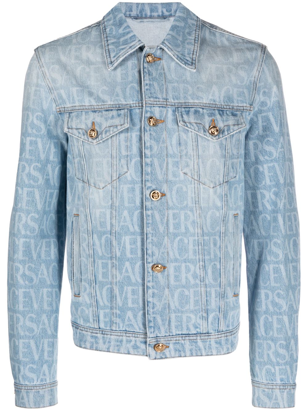 Versace La Vacanza VERSACE LA VACANZA- Logo All Over Denim Jacket