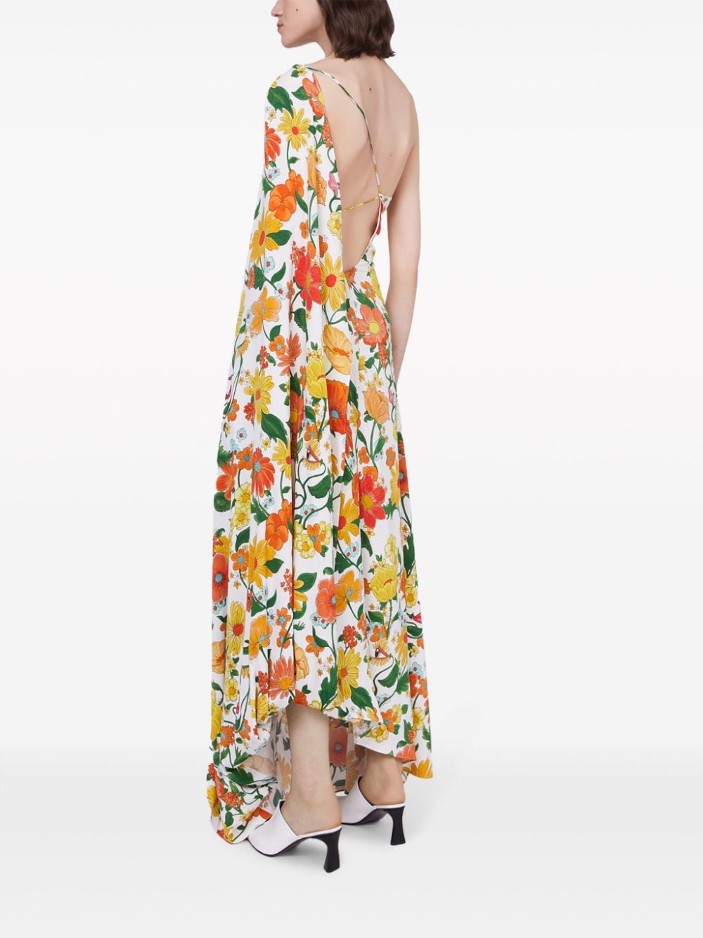 Stella McCartney STELLA MCCARTNEY- Floral Print One-shoulder Long Dress