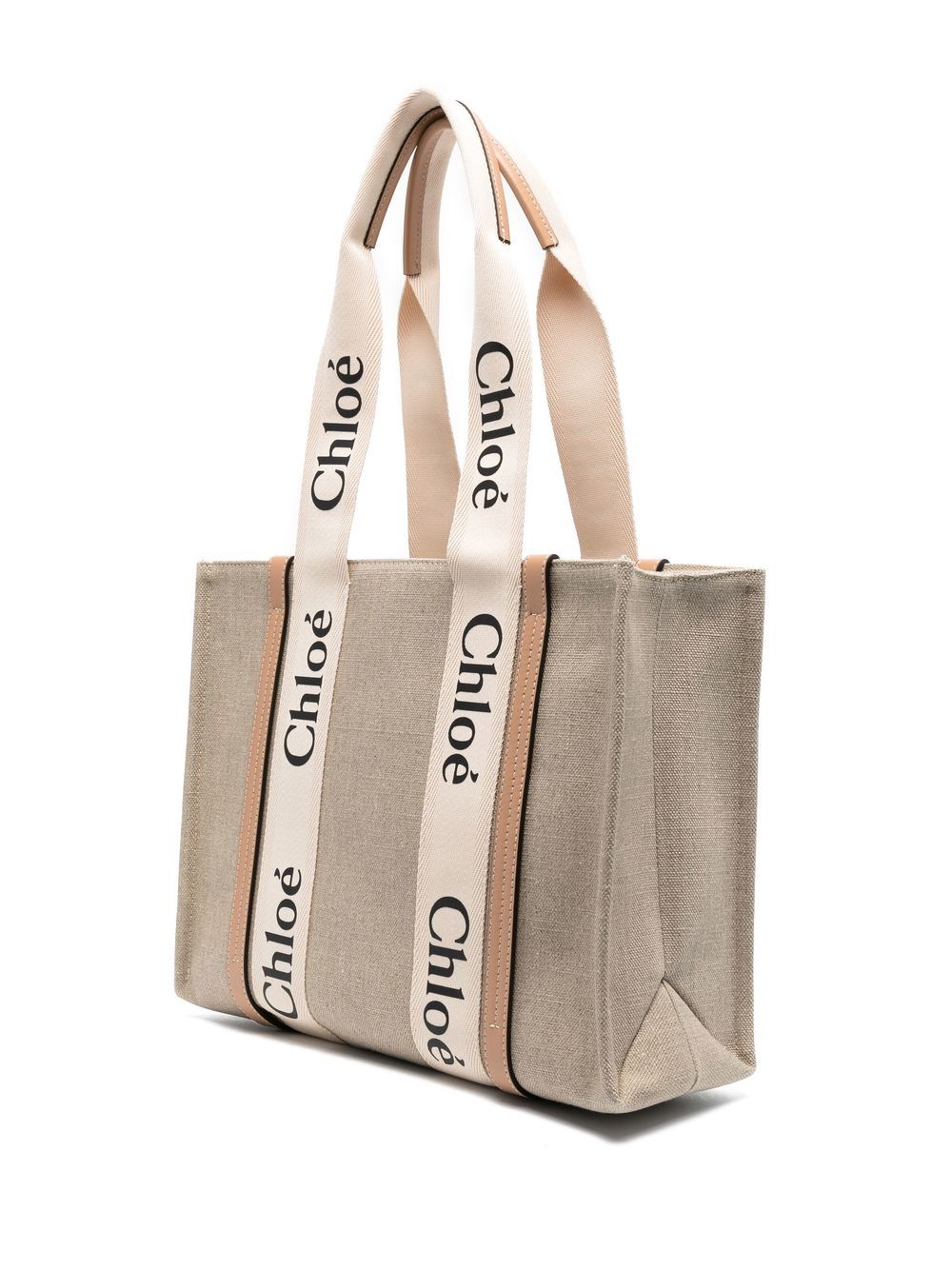 Chloé CHLOÉ- Woody Canvas And Leather Tote Bag