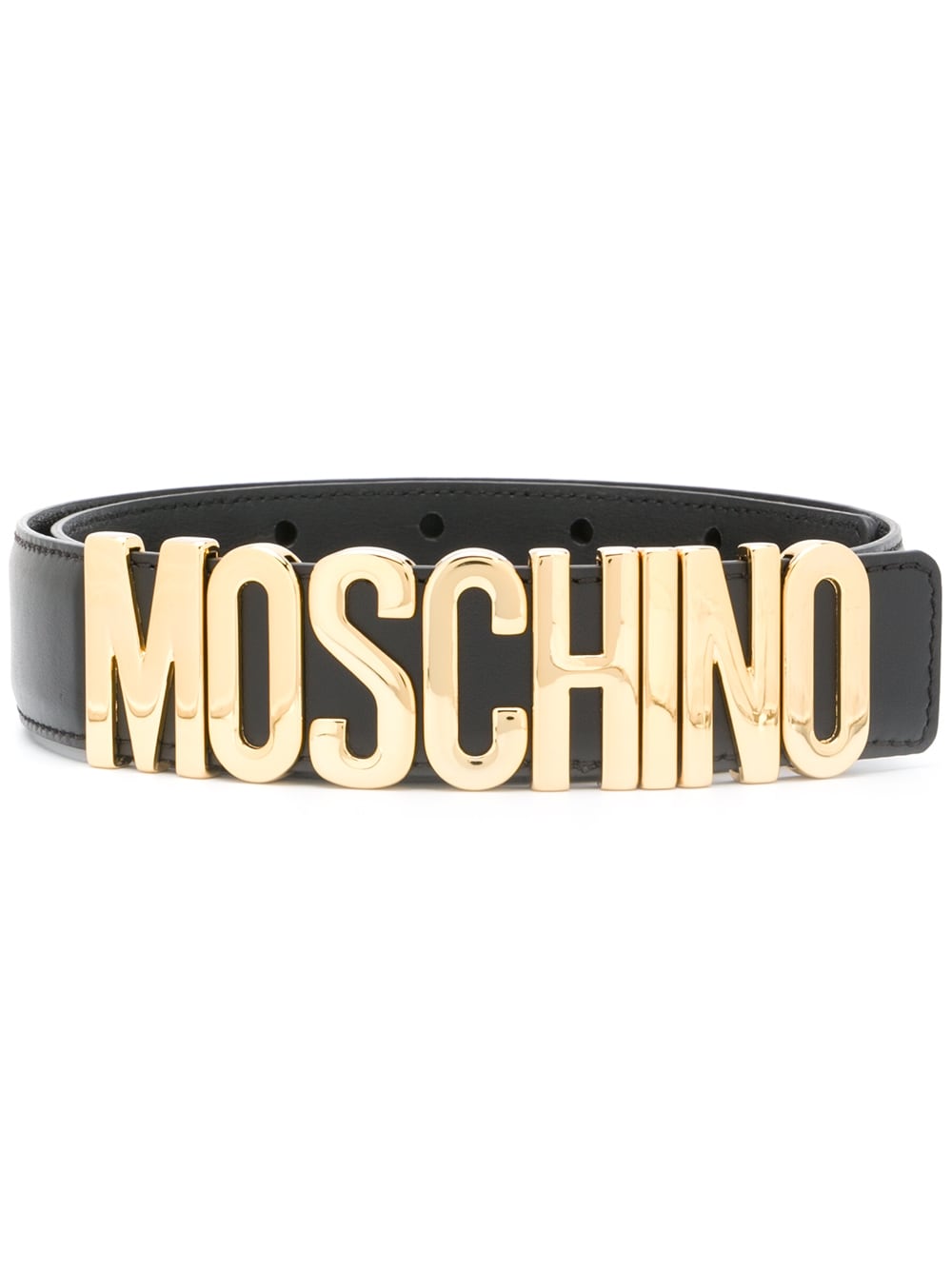 Moschino MOSCHINO- Leather Belt With Logo