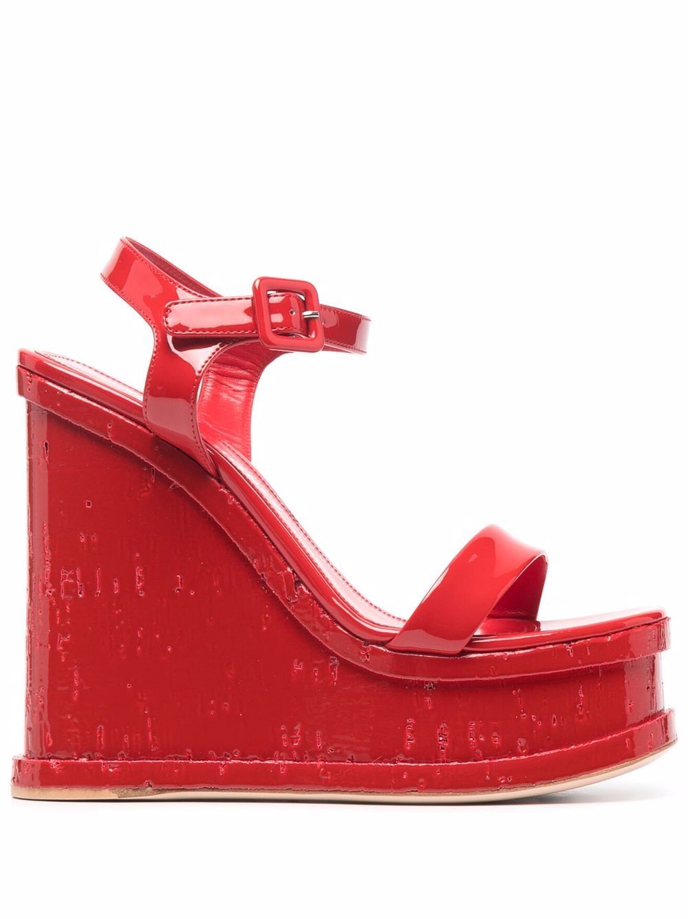 Haus Of Honey HAUS OF HONEY- Patent Leather Wedge Sandals