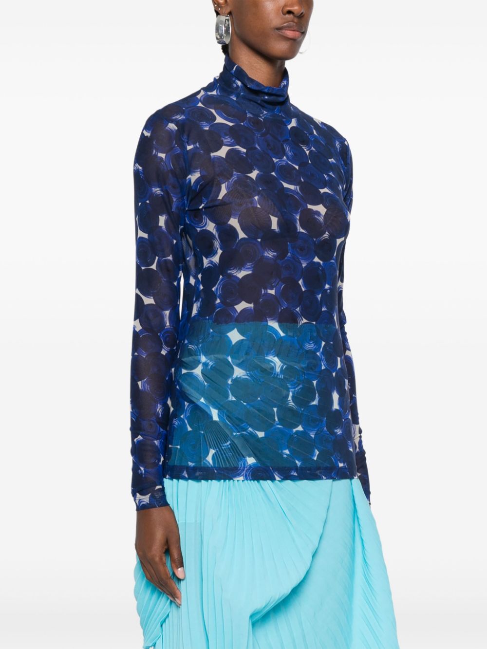 Dries Van Noten DRIES VAN NOTEN- Printed High-neck Top