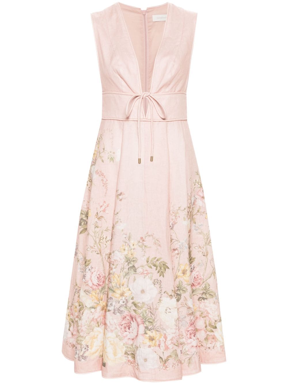 Zimmermann ZIMMERMANN- Floral Print Linen Midi Dress