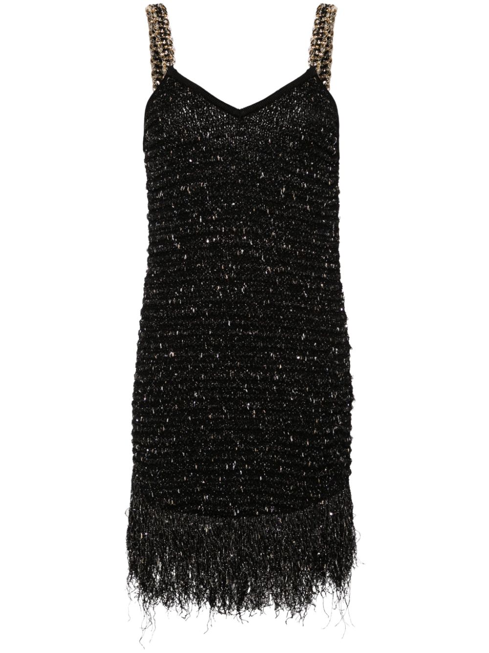 Balmain BALMAIN- Fringed Tweed Short Dress